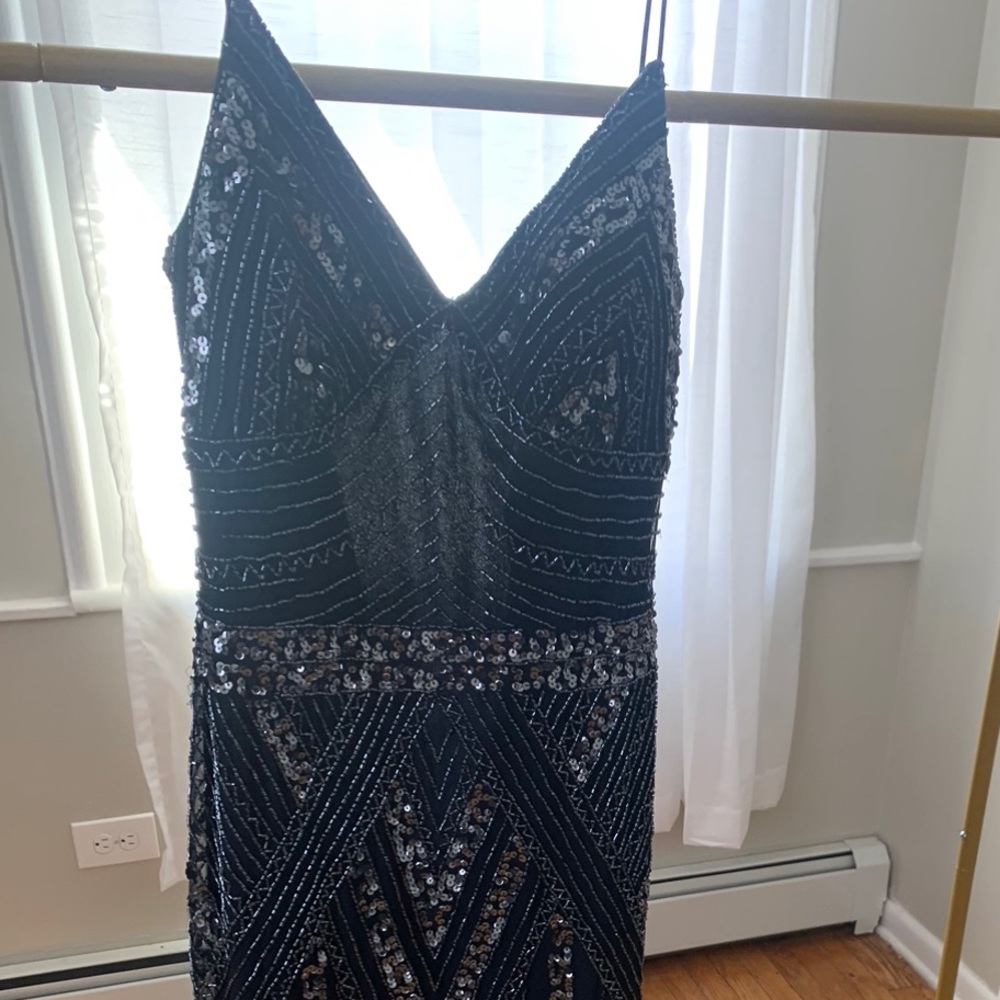 Embellished navy gown